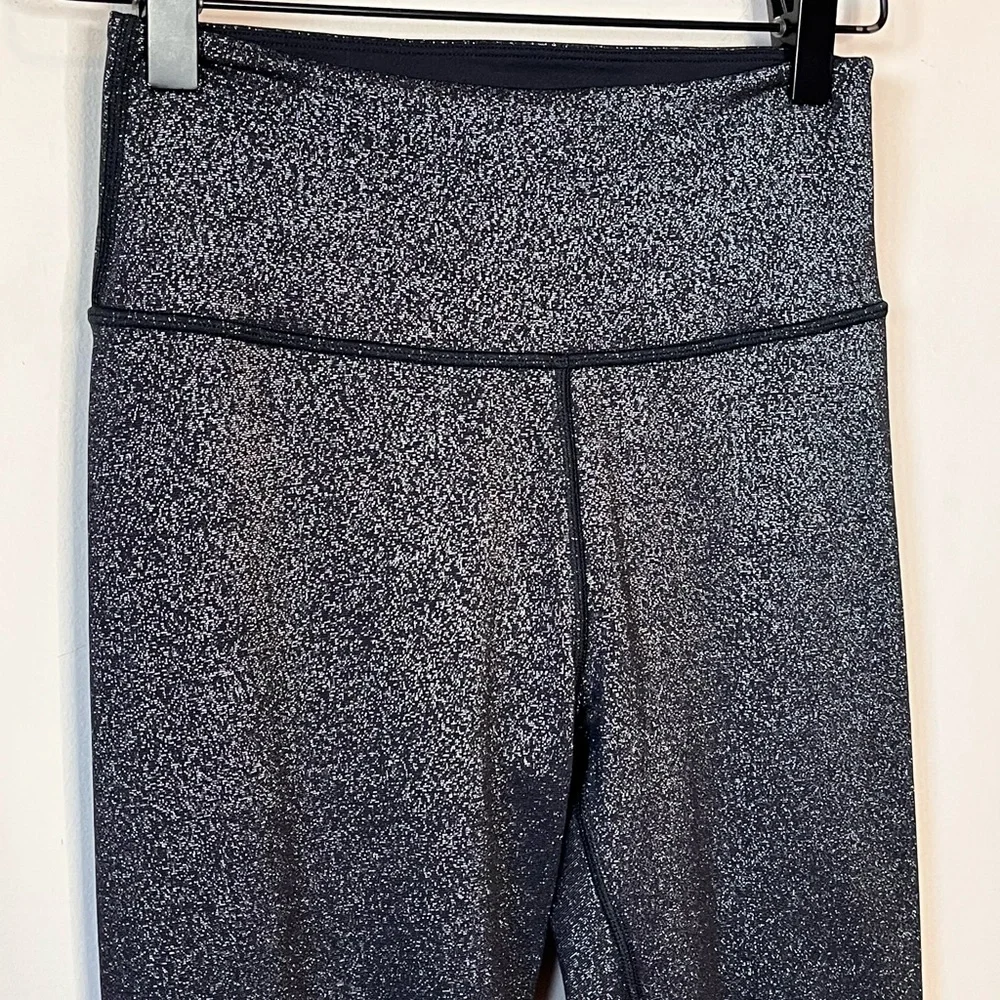 ALO Yoga Black Glitter Women's XS Performance Leggings High Waisted